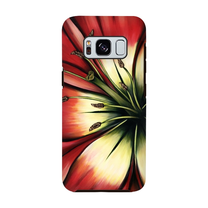 Galaxy S8 StrongFit Red Lily Flower by Denise Cassidy Wood
