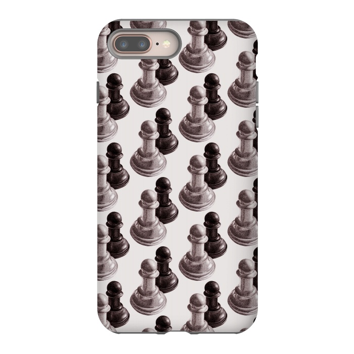 iPhone 7 plus StrongFit Pencil Drawn Chess Pawns Pattern by Boriana Giormova