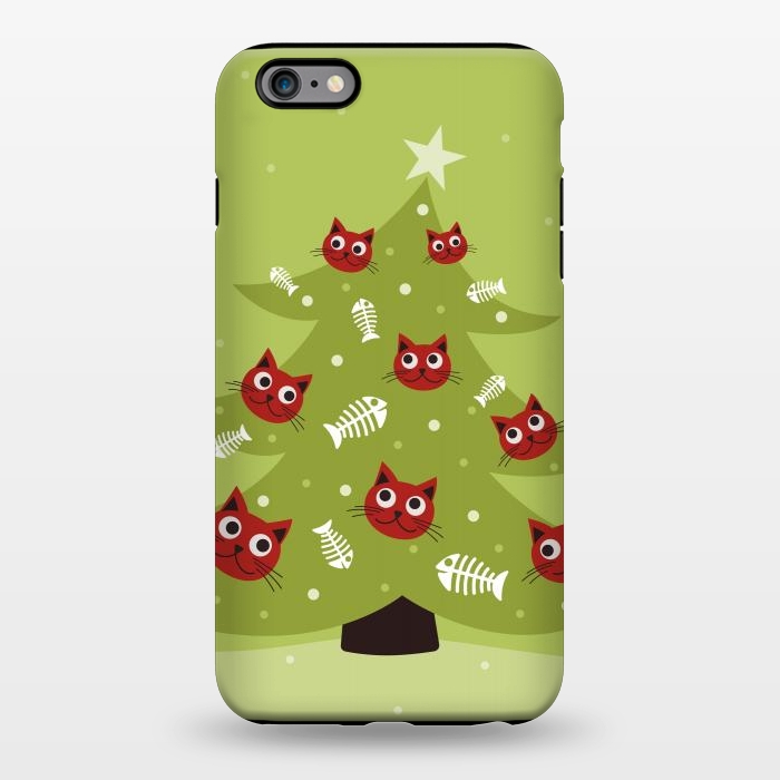 iPhone 6/6s plus StrongFit Cat Christmas Tree With Fish Ornaments by Boriana Giormova