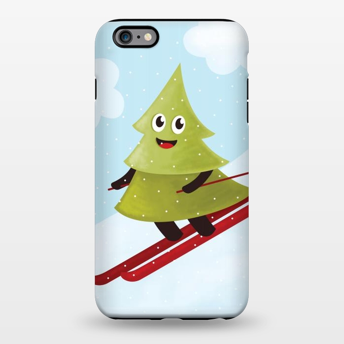 iPhone 6/6s plus StrongFit Happy Skiing Pine Tree by Boriana Giormova