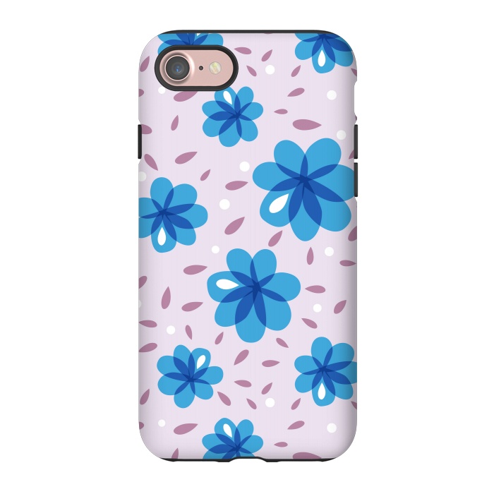 iPhone 7 StrongFit Gentle Blue Flowers Pattern by Boriana Giormova
