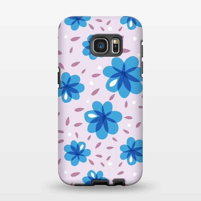 Galaxy S7 EDGE StrongFit Gentle Blue Flowers Pattern by Boriana Giormova