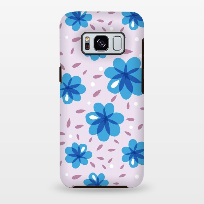Galaxy S8 plus StrongFit Gentle Blue Flowers Pattern by Boriana Giormova