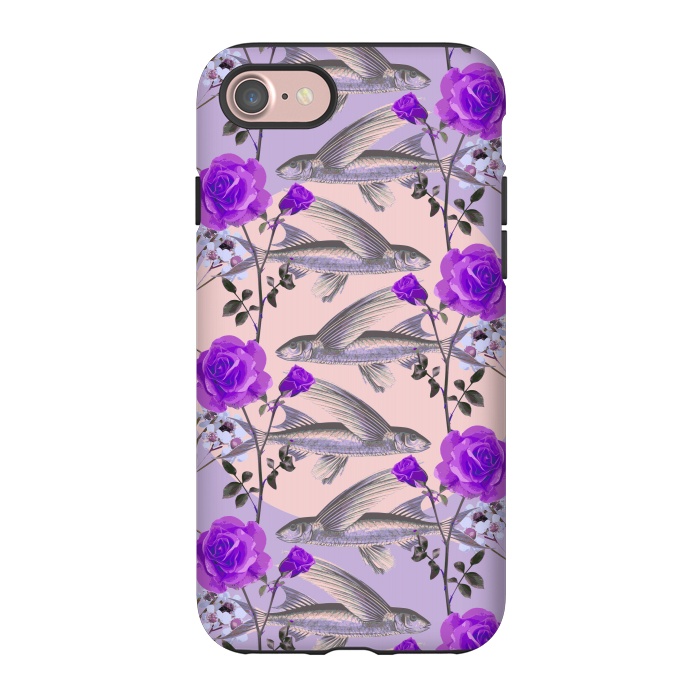 iPhone 7 StrongFit Floral Fishies (Purple) by Zala Farah