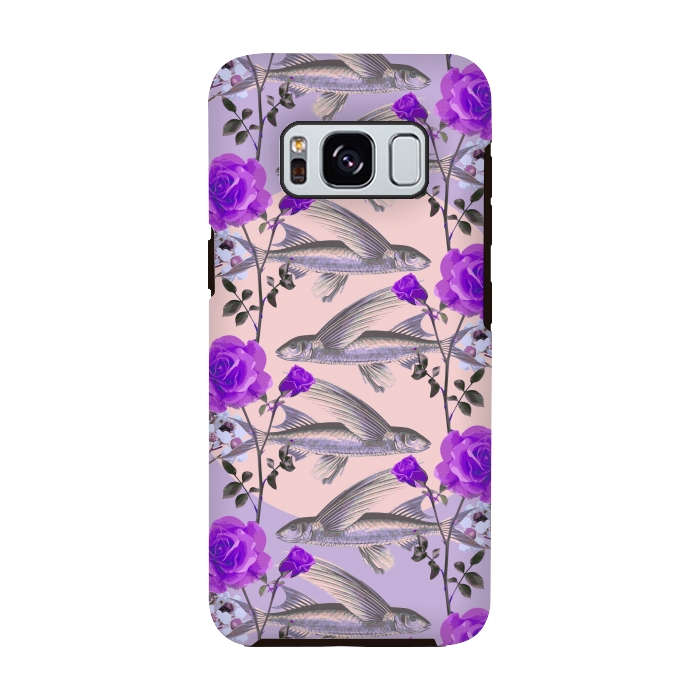Galaxy S8 StrongFit Floral Fishies (Purple) by Zala Farah