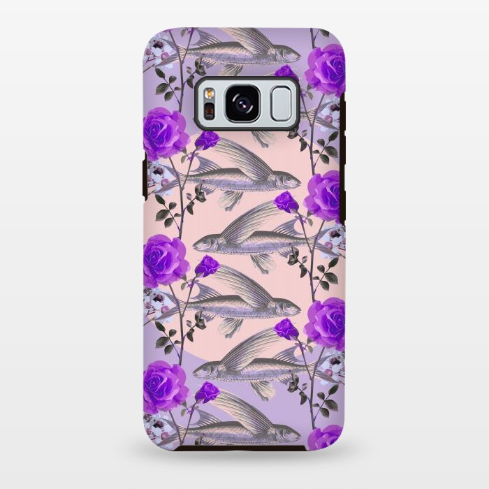 Galaxy S8 plus StrongFit Floral Fishies (Purple) by Zala Farah
