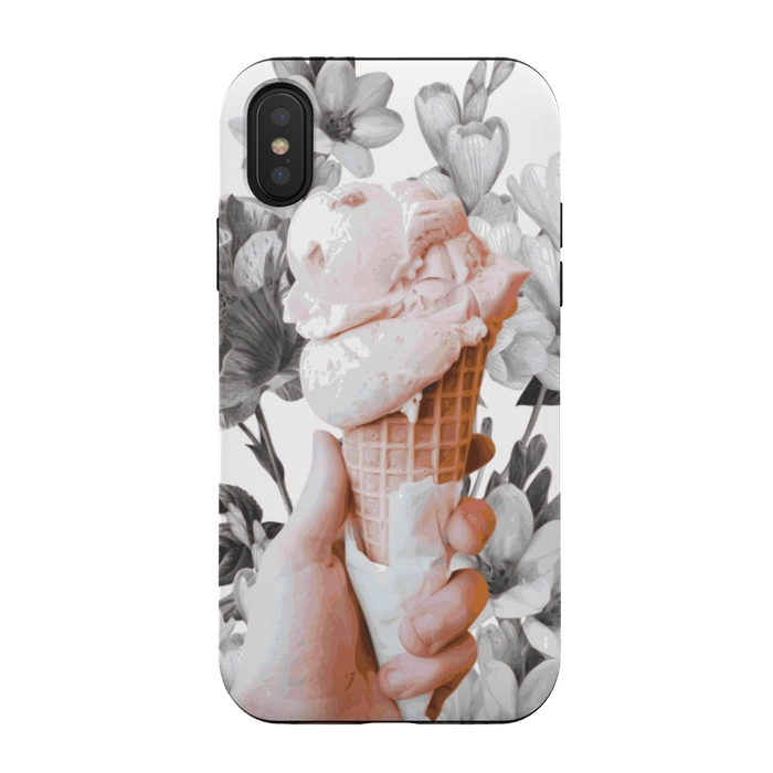 iPhone Xs / X StrongFit Floral Ice-Cream by Zala Farah