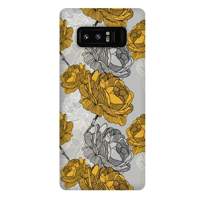 Galaxy Note 8 StrongFit Linear flower of roses by Mmartabc