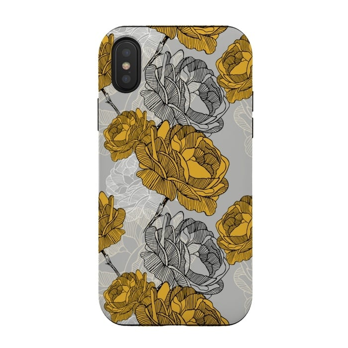 iPhone Xs / X StrongFit Linear flower of roses by Mmartabc