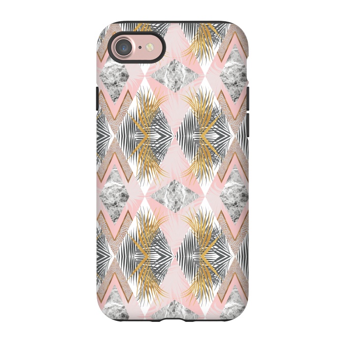 iPhone 7 StrongFit Marbled tropical geometric pattern II by Mmartabc