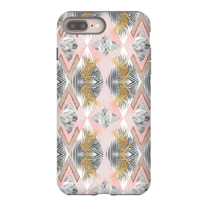 iPhone 7 plus StrongFit Marbled tropical geometric pattern II by Mmartabc