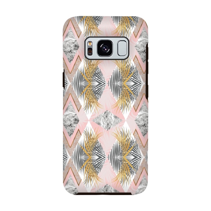 Galaxy S8 StrongFit Marbled tropical geometric pattern II by Mmartabc