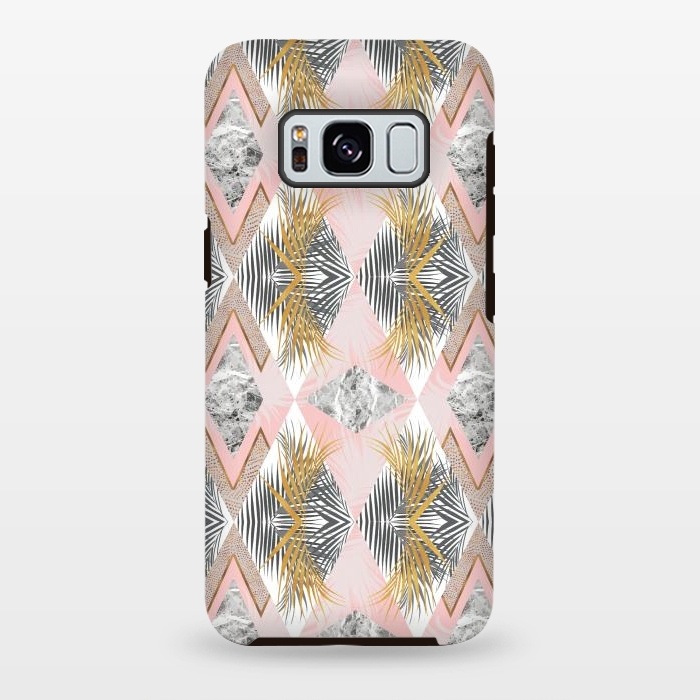 Galaxy S8 plus StrongFit Marbled tropical geometric pattern II by Mmartabc
