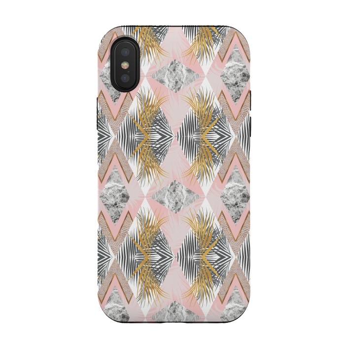 iPhone Xs / X StrongFit Marbled tropical geometric pattern II by Mmartabc