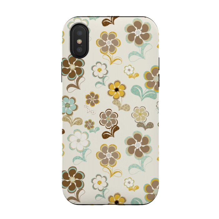 iPhone Xs / X StrongFit 60s Flowers by Paula Ohreen