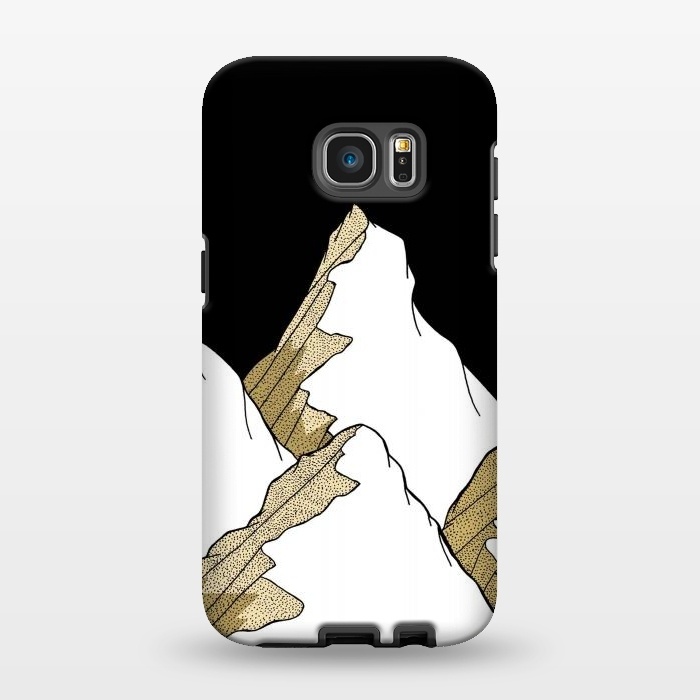 Galaxy S7 EDGE StrongFit Gold Tone Mountains by Steve Wade (Swade)