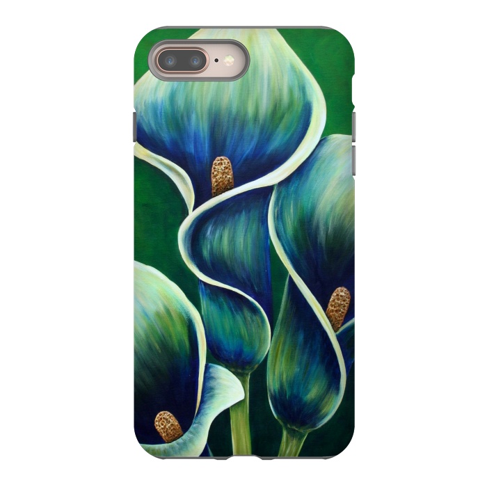 iPhone 7 plus StrongFit Blue Calla Lilies by Denise Cassidy Wood