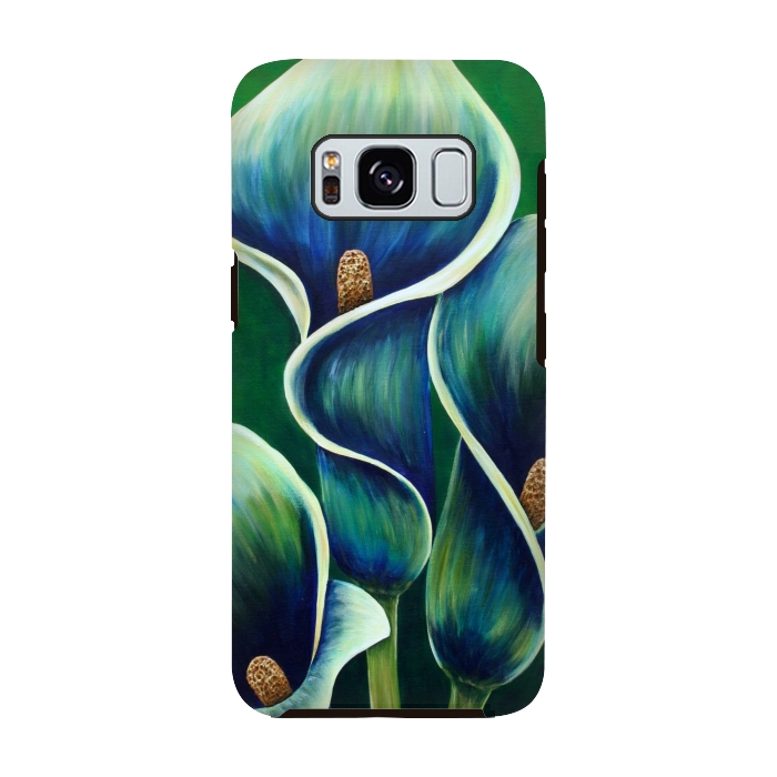 Galaxy S8 StrongFit Blue Calla Lilies by Denise Cassidy Wood