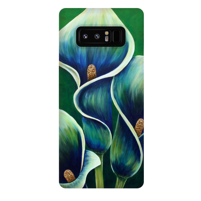 Galaxy Note 8 StrongFit Blue Calla Lilies by Denise Cassidy Wood