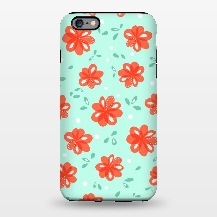 iPhone 6/6s plus StrongFit Cheerful Decorative Red Flowers Pattern by Boriana Giormova