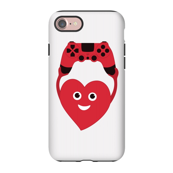 iPhone 7 StrongFit Cute Geek Gamer Heart by Boriana Giormova