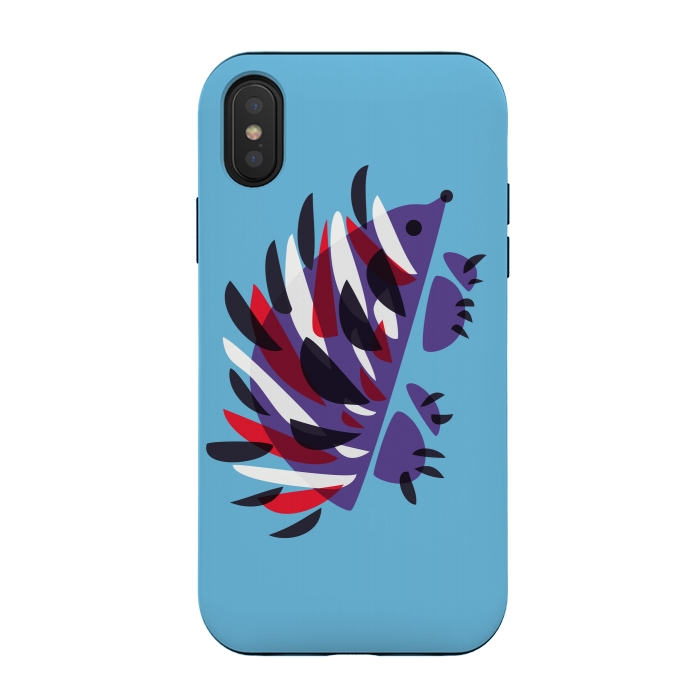 iPhone Xs / X StrongFit Abstract Colorful Hedgehog by Boriana Giormova
