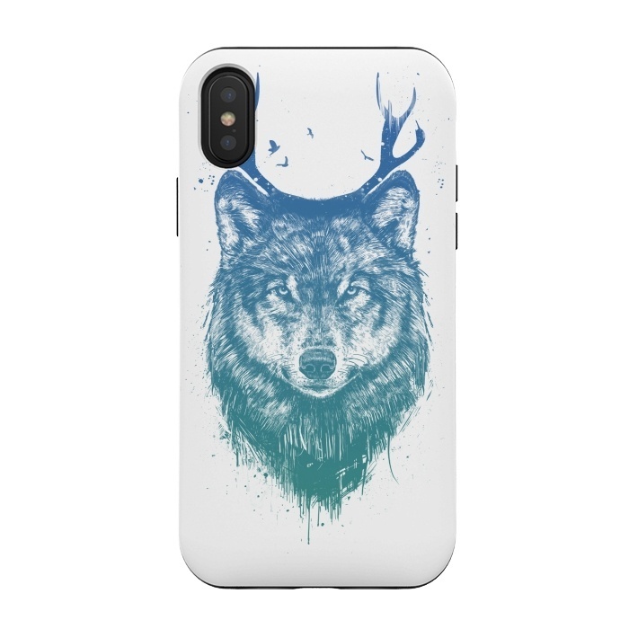 iPhone Xs / X StrongFit Deer wolf by Balazs Solti