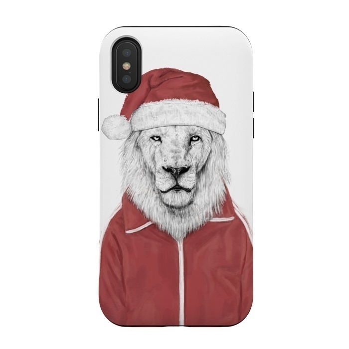 iPhone Xs / X StrongFit Santa lion by Balazs Solti