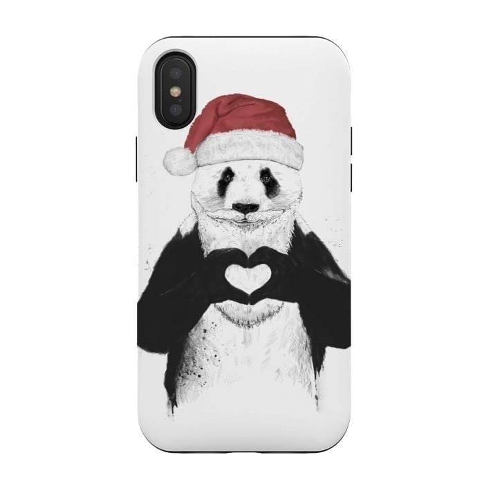 iPhone Xs / X StrongFit Santa panda by Balazs Solti
