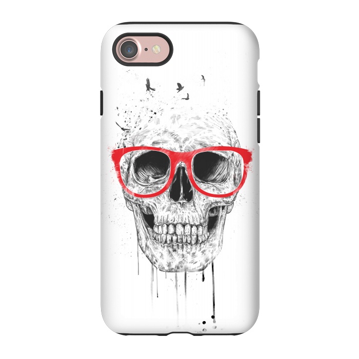 iPhone 7 StrongFit Skull with red glasses by Balazs Solti
