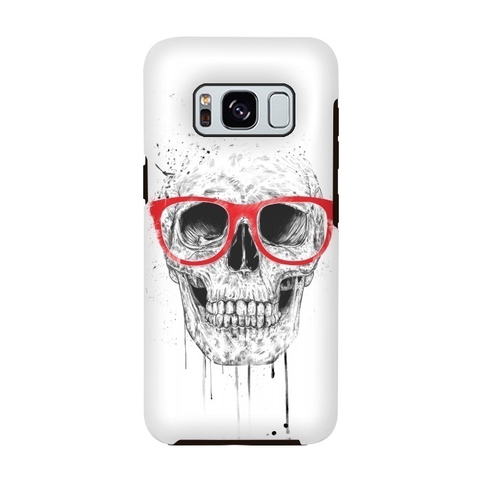 Galaxy S8 StrongFit Skull with red glasses by Balazs Solti