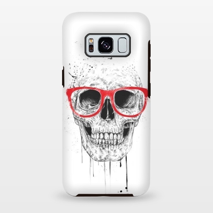 Galaxy S8 plus StrongFit Skull with red glasses by Balazs Solti