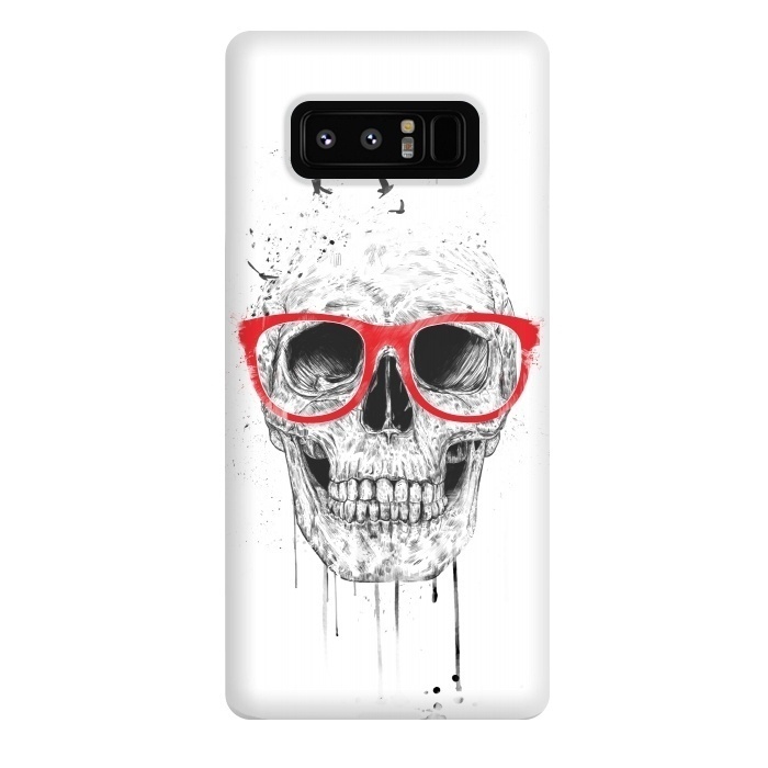 Galaxy Note 8 StrongFit Skull with red glasses by Balazs Solti