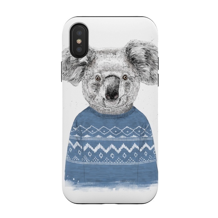 iPhone Xs / X StrongFit Winter koala by Balazs Solti