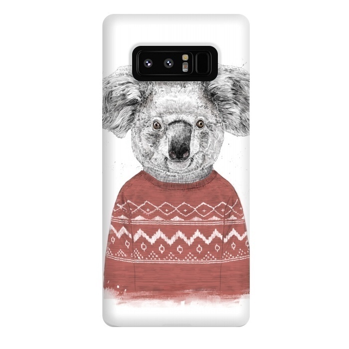 Galaxy Note 8 StrongFit Winter koala (red) by Balazs Solti