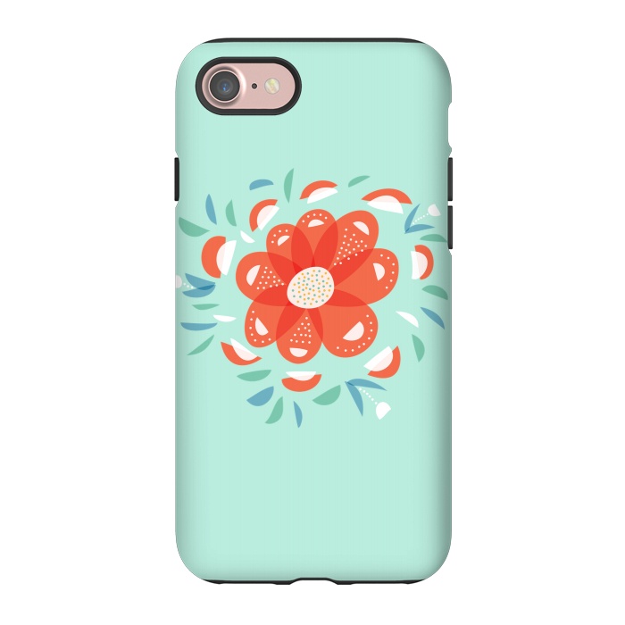 iPhone 7 StrongFit Whimsical Decorative Red Flower by Boriana Giormova