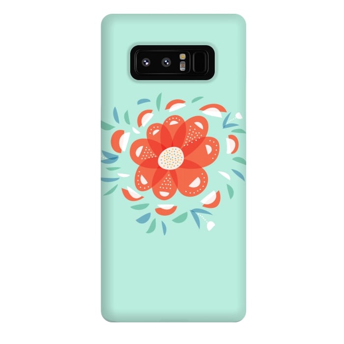 Galaxy Note 8 StrongFit Whimsical Decorative Red Flower by Boriana Giormova