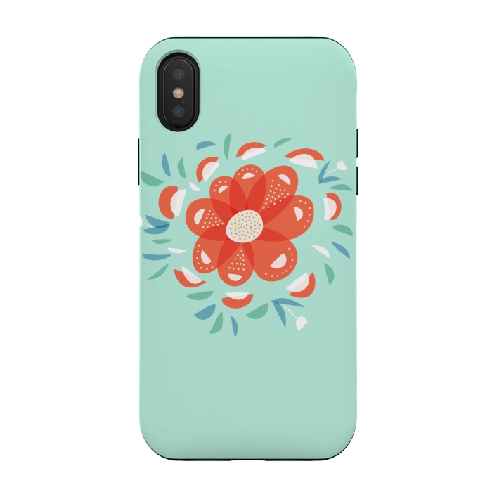 iPhone Xs / X StrongFit Whimsical Decorative Red Flower by Boriana Giormova