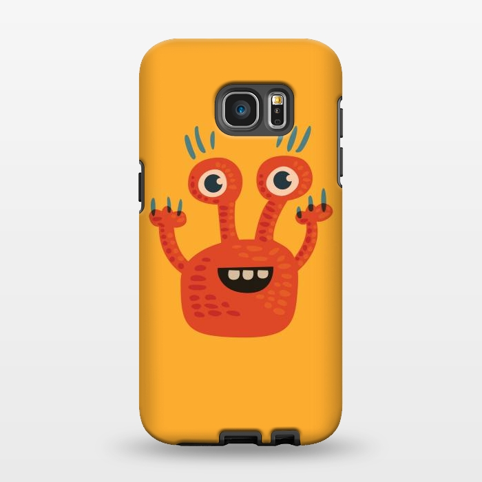 Galaxy S7 EDGE StrongFit Funny Big Eyed Smiling Cute Monster by Boriana Giormova