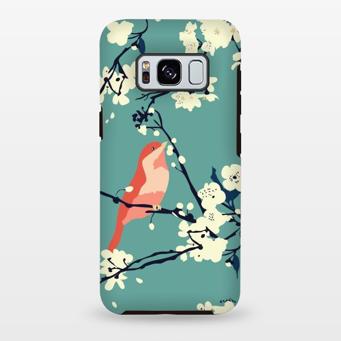 Galaxy S8 plus StrongFit Bird and Blossom by Zoe Charlotte