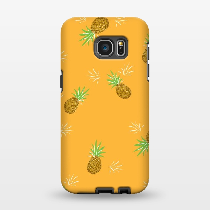 Galaxy S7 EDGE StrongFit Pineapples in Mango by Zoe Charlotte