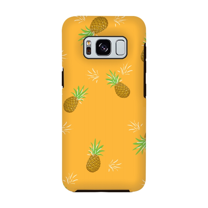 Galaxy S8 StrongFit Pineapples in Mango by Zoe Charlotte