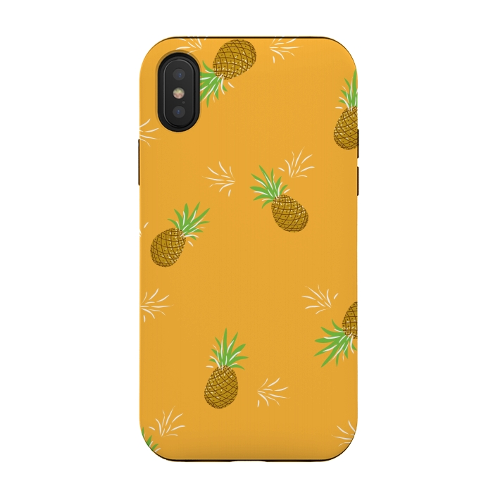 iPhone Xs / X StrongFit Pineapples in Mango by Zoe Charlotte
