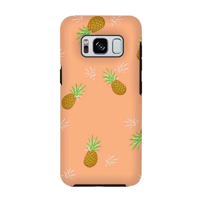 Galaxy S8 StrongFit Pineapples in Guava by Zoe Charlotte