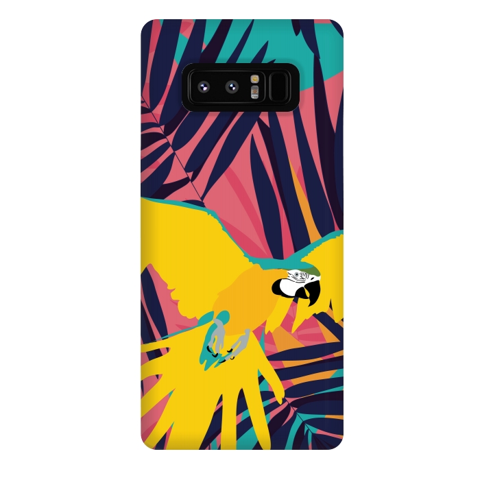Galaxy Note 8 StrongFit Tropical Macaw by Zoe Charlotte