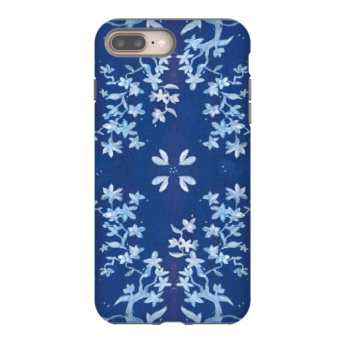 iPhone 7 plus StrongFit Indigo Floral by Zoe Charlotte