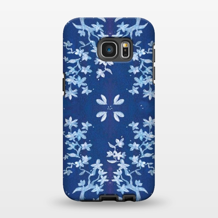 Galaxy S7 EDGE StrongFit Indigo Floral by Zoe Charlotte