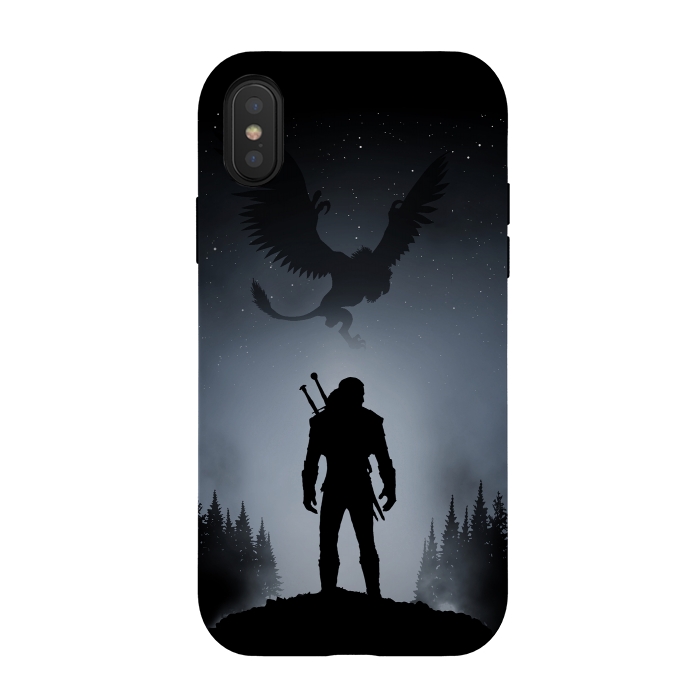 iPhone Xs / X StrongFit White Wolf by Denis Orio Ibañez