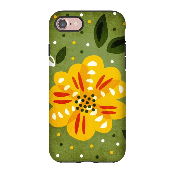 iPhone 7 StrongFit Abstract Yellow Spring Flower by Boriana Giormova