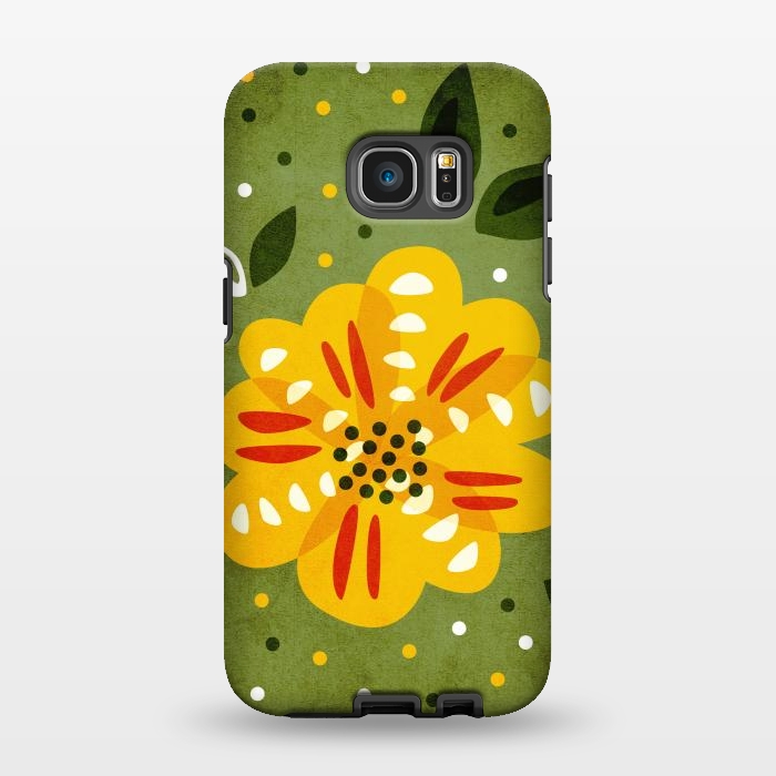 Galaxy S7 EDGE StrongFit Abstract Yellow Spring Flower by Boriana Giormova